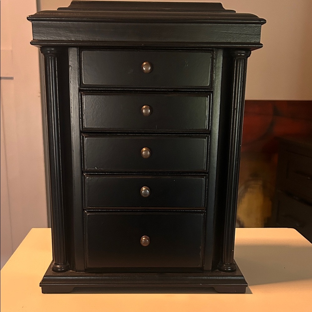 Elegant Black Jewelry Organizer Cabinet